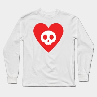 Cute Skull in Heart Long Sleeve T-Shirt